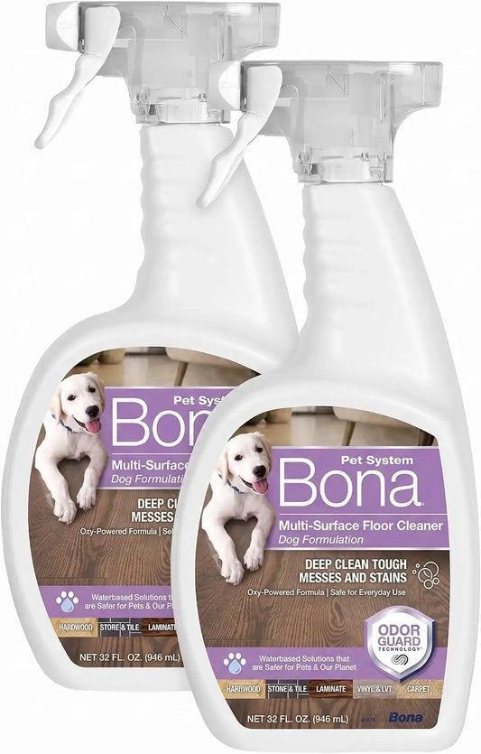 Bona Pet Spray Odor Eliminator, Dog Formulation, 32 fl oz, Safe for Carpeted Areas and Multi-Surface Floors (Pack of 2)