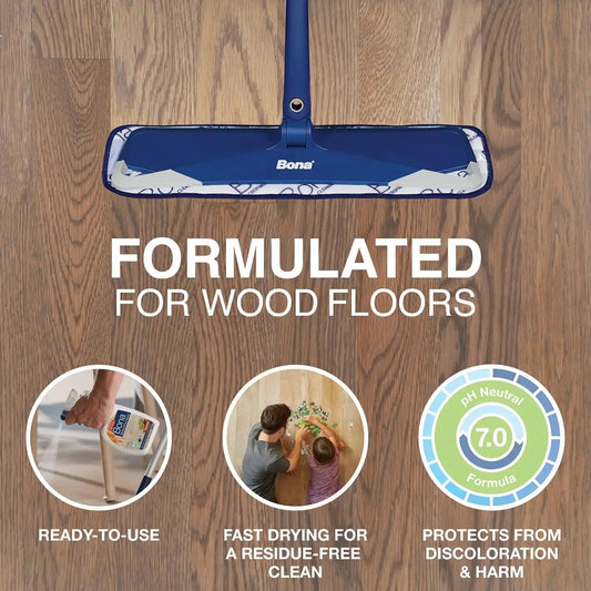 Bona® Hardwood Floor Cleaner Spray - 32 fl oz - Cedar Wood - Includes Filled Bottle + Concentrate Refill for Hardwood Floor Cleaning