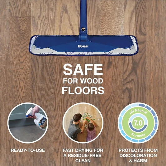 Bona Hardwood Floor Cleaner Spray - 32 fl oz - Residue-Free Floor Cleaning Solution for Wood Floors (Pack of 2)