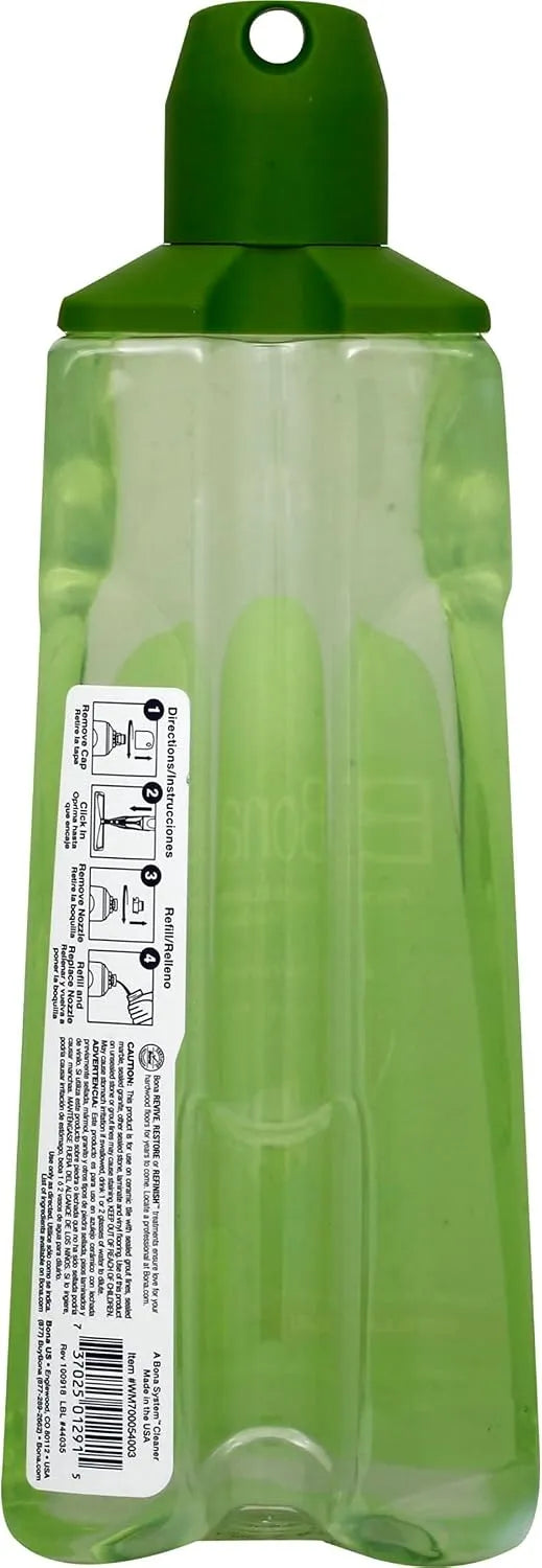 Bona Multi-Surface Hard Floor Cleaner Spray Mop Cartridge-34 fl oz - Unscented-Refillable - Residue-Free Floor Cleaning Solution Spray Mops - Stone, Tile, Laminate, & Vinyl Floors (Pack of 2)