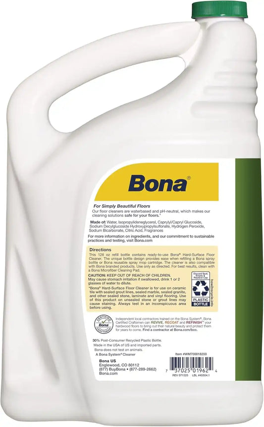 Bona Multi-Surface Floor Cleaner Refill - 128 fl oz - Lemon Mint