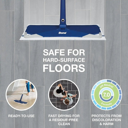 Bona® Disposable Wet Cleaning Pads for Hard-Surface Floors, Lemon Mint Scent 12 Count (Pack of 6)