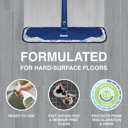 Bona® Multi-Surface Floor Cleaner Spray - 32 fl oz - Unscented - Includes Filled Bottle + Concentrate Refill for Multi-Surface Floor Cleaning