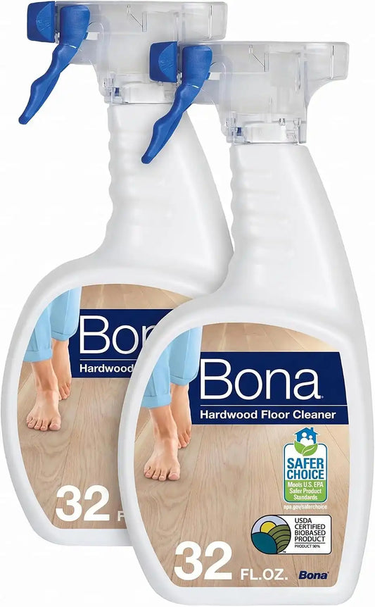 Bona Hardwood Floor Cleaner Spray - 32 fl oz - Residue-Free Floor Cleaning Solution for Wood Floors (Pack of 2)