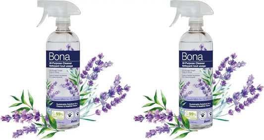 Bona All-Purpose Cleaner - Lavender White Tea Scent - 24 fl oz - Household Cleaner Cuts Through Tough Grease & Grime - Safe for Household Surfaces (Pack of 2)