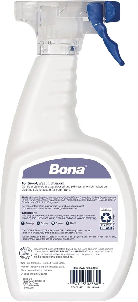 Bona Hardwood Floor Cleaner Spray - 32 fl oz - Lavender Thyme Scent