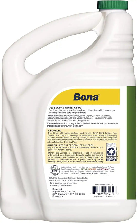 Bona Multi-Surface Floor Cleaner Refill - 96 fl oz - Lemon Mint