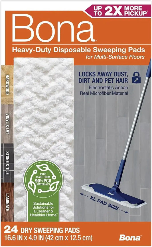 Bona Sweeping Pads for Multi-Surface Floors - 24 Count