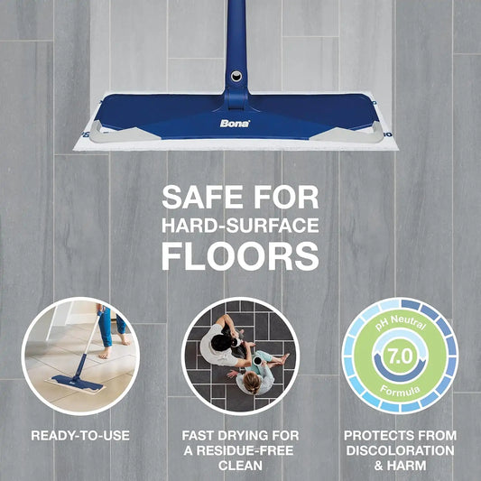 Bona Multi-Surface Floor Disposable Wet Cleaning Pads - - Residue-Free Floor Cleaning Solution for Stone,Tile,Laminate,and Vinyl Floors,12 Count (Pack of 6)